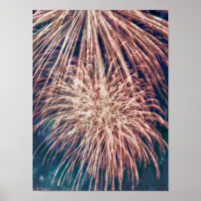 Fireworks Independence day Teal 4:e juli Poster (Framsidan)