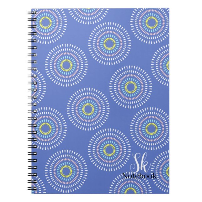 Fireworks Japansk Blue Anteckningsbok (Framsidan)