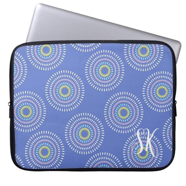 Fireworks Japansk Blue Laptop Fodral (Framsidan)
