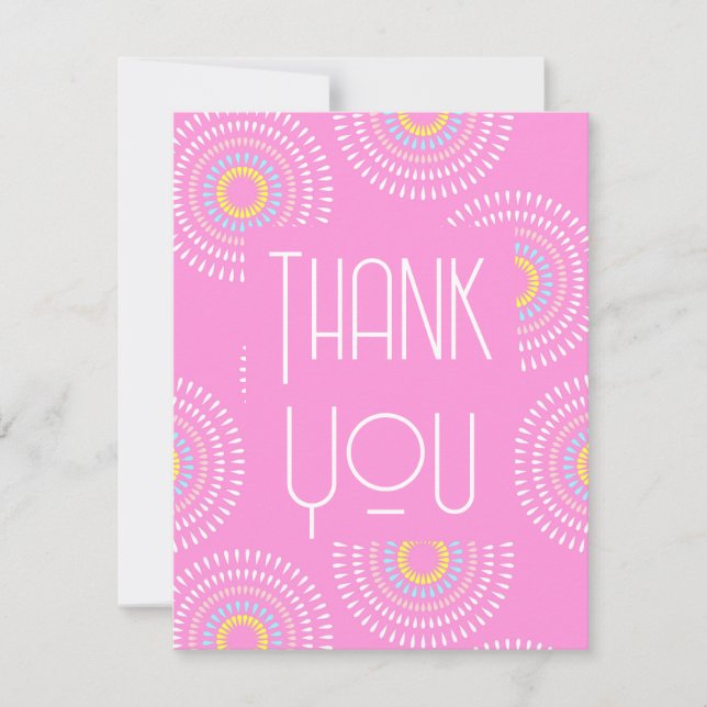 Fireworks Japansk Rosa Anteckningskort (Framsida)