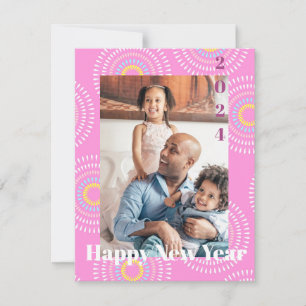 Fireworks Japansk Rosa Anteckningskort