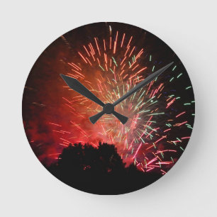 Fireworks-klocka Rund Klocka