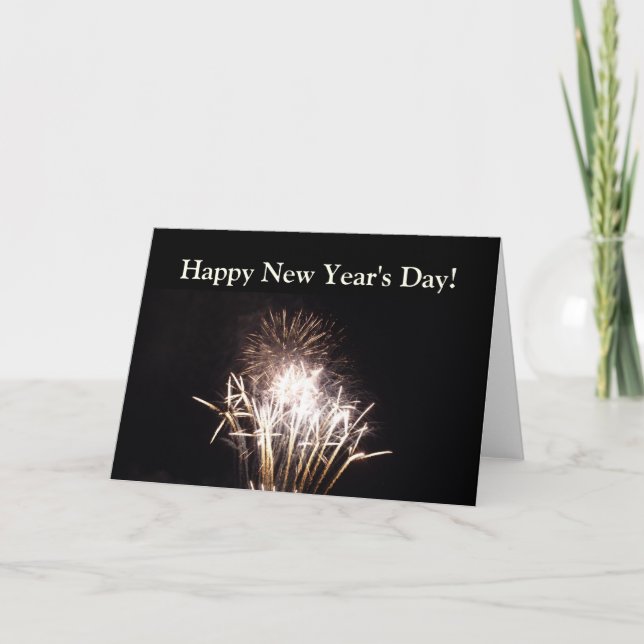 Fireworks-kort för nyårsdagen helgkort (Framsida)