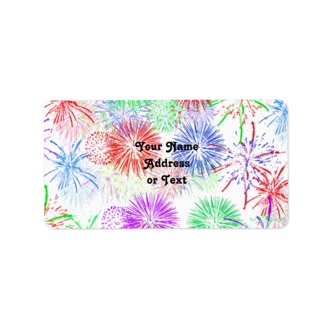 Fireworks (Lägg till bakgrund färg) Adressetikett (Framsidan)