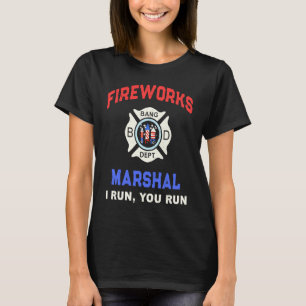 FIREWORKS MARSHAL America Firefighter Pyro Technic T Shirt