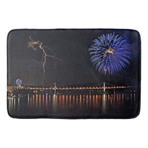 Fireworks med blixt badrumsmatta