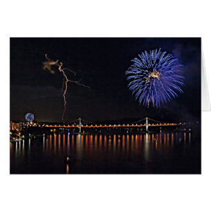 Fireworks med blixt hälsningskort