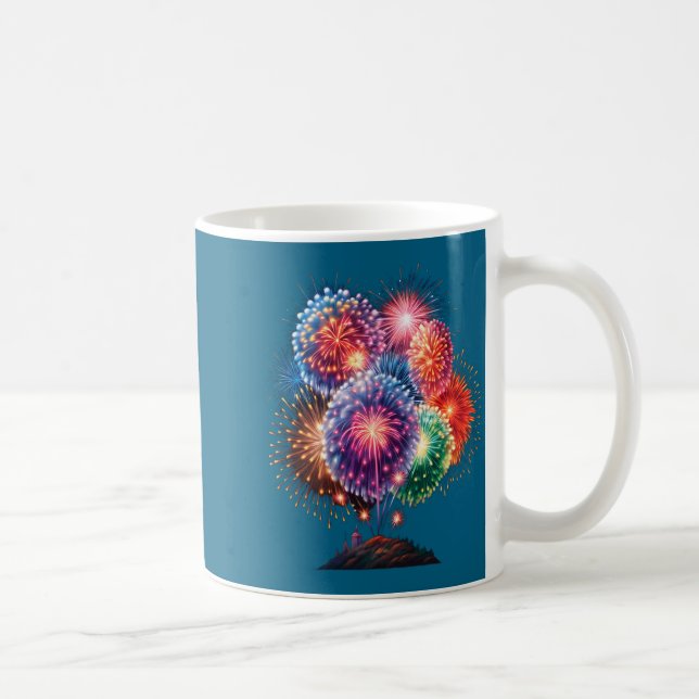 Fireworks New Year's Eve Party Long Sleeve  Kaffemugg (Höger)