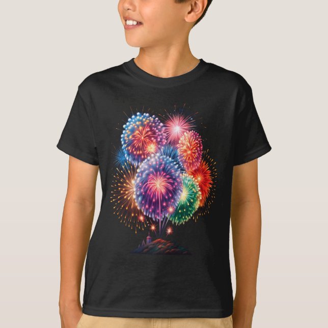 Fireworks New Year's Eve Party Long Sleeve  T Shirt (Framsida)