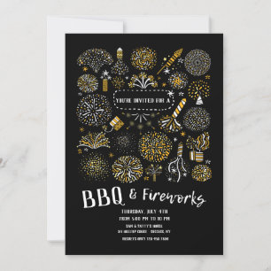 Fireworks- och BBQ-inbjudan Inbjudningar
