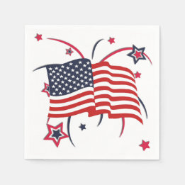 Fireworks och Flagga Pappersservett