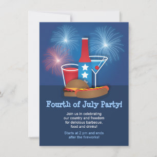 Fireworks och Food 4:e juli-inbjudan Inbjudningar
