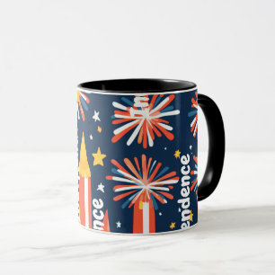 Fireworks och Stars och Måne på Black Mugg