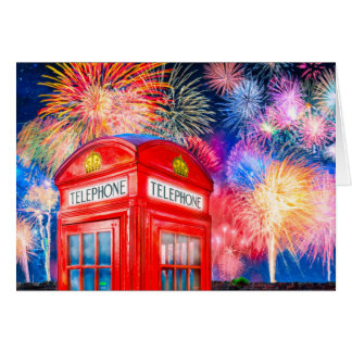 Fireworks over A British Mobil Booth Hälsningskort