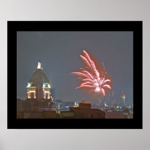 Fireworks over Lima, Peru på jul Kväll 2A Poster