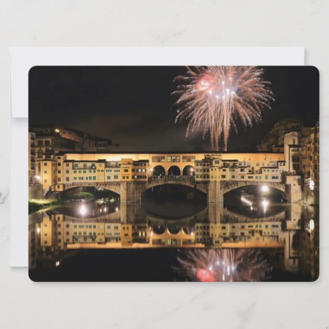 Fireworks over Ponte Vecchio i Florens Italien (Framsida)