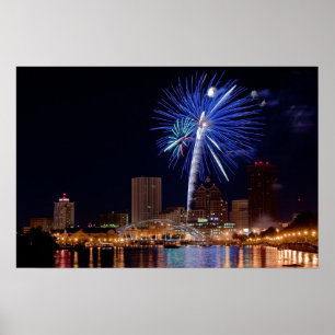 Fireworks Over Rochester Poster