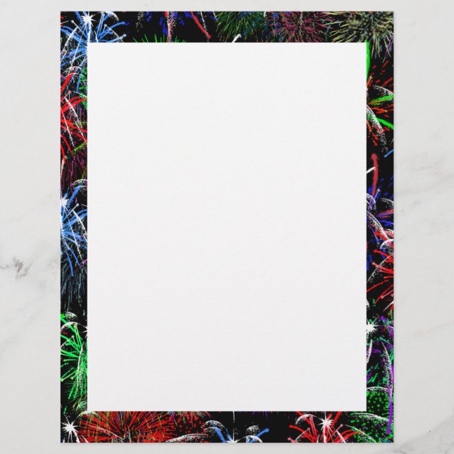 Fireworks på svart bakgrund reklamblad (Framsidan)