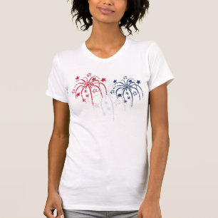 Fireworks Patriotic 4:e juli Shirts T-shirt