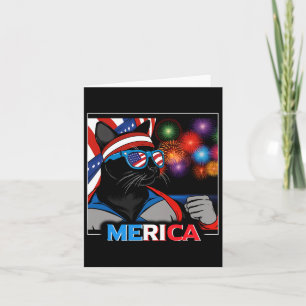 Fireworks Patriotic Black Cat Kort