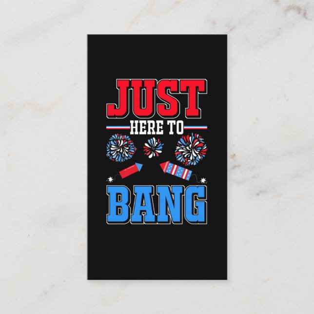 Fireworks Patriotic Party USA Firande 4 th of J. Visitkort (Framsida)