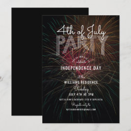 Fireworks Photo Outdoor Barbecue 4:e juli Party Inbjudningar