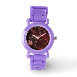 Fireworks Red Glitter Watch Armbandsur