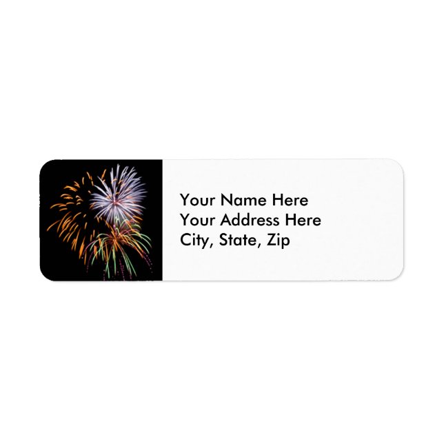Fireworks Returadress Etikett (Framsidan)
