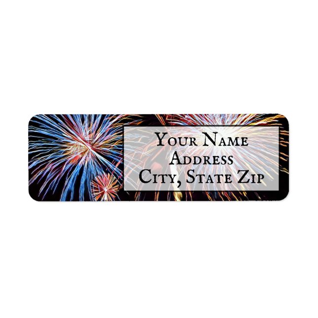 Fireworks Return Address Label Returadress Etikett (Framsidan)