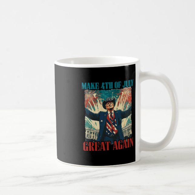 Fireworks Roliga Trump Amerikanska Göra 4:e Juli G Kaffemugg (Höger)