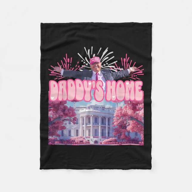 Fireworks Rosa - Pappor Home Trump 2024 Fleecefilt (Framsidan)