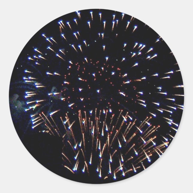 Fireworks Runt Klistermärke (Framsida)