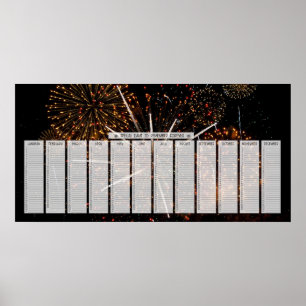 Fireworks Speciella dagar att komma ihåg kalendern Poster