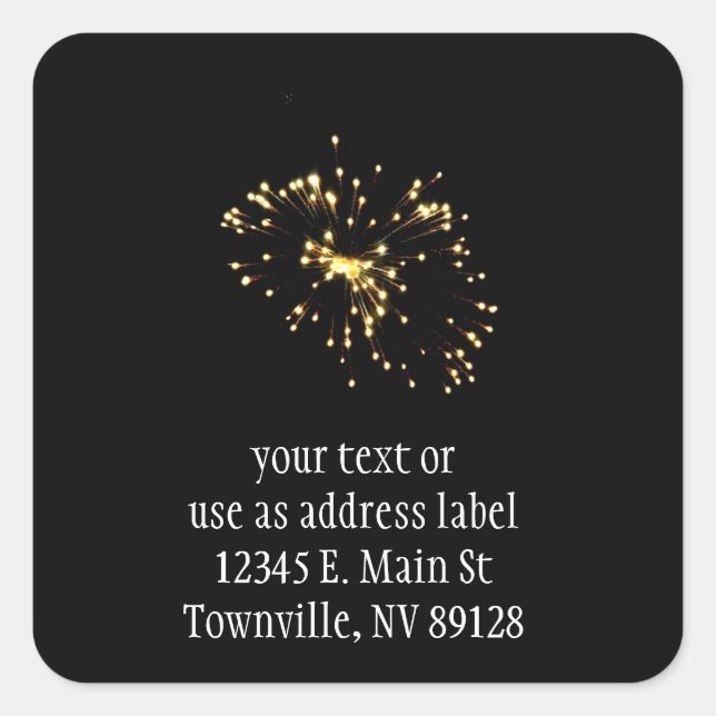Fireworks Spray Fyrkantigt Klistermärke (Framsida)