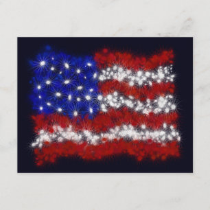 Fireworks Stars och stripes American Flagga Inbjudningar