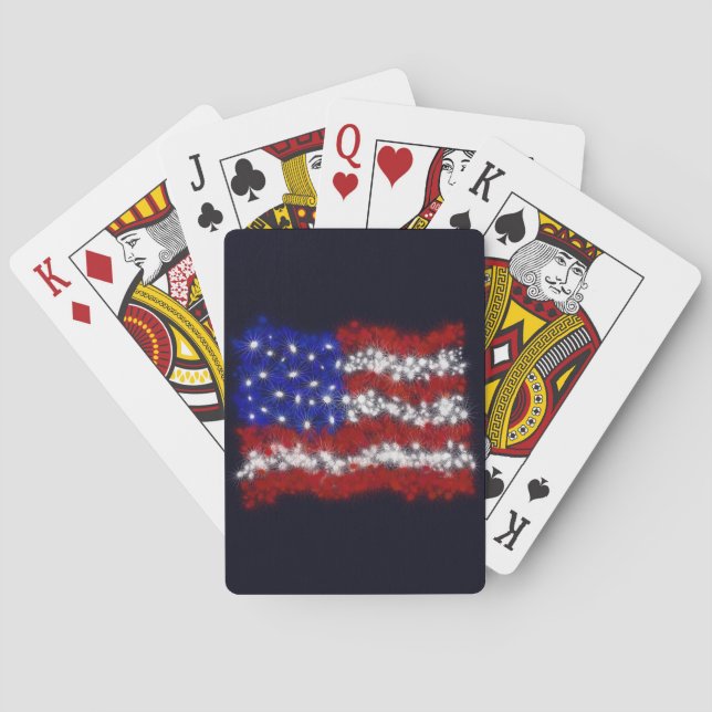 Fireworks Stars och stripes American Flagga Spel Kort (Baksidan)
