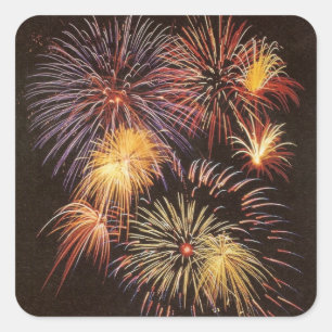 Fireworks - Sticker Fyrkantigt Klistermärke