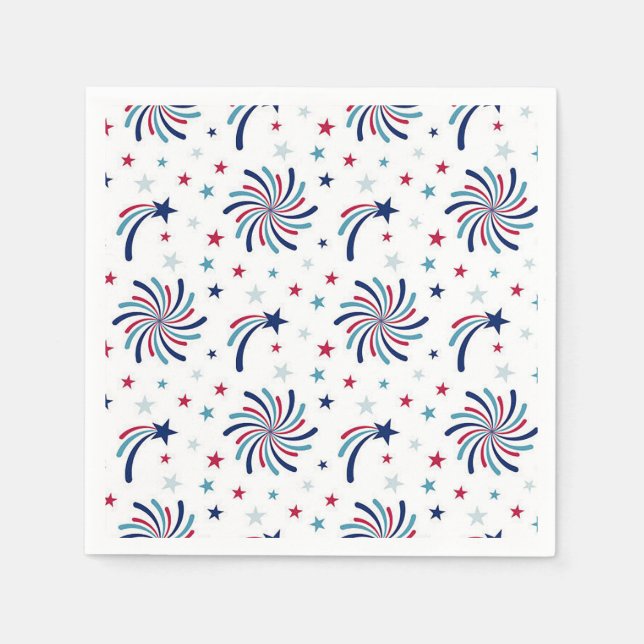 Fireworks Stor Papper Napkins Pappersservett (Framsidan)