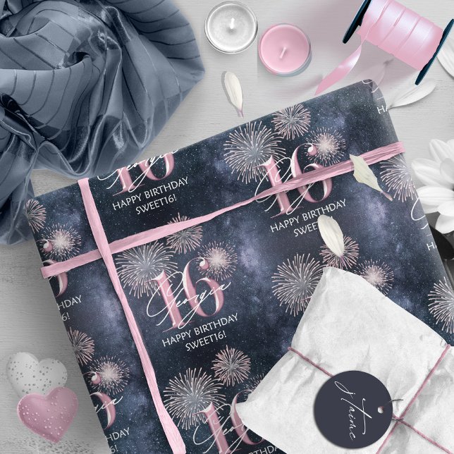 Fireworks Sweet 16 Midnight  ID984 Presentpapper (Skapare uppladdad)