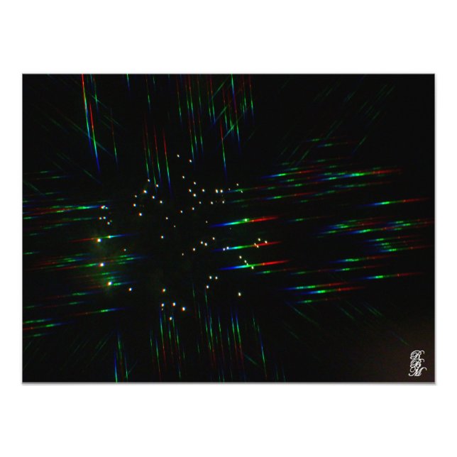 Fireworks through 3D Glass 3 Fototryck (Framsidan)