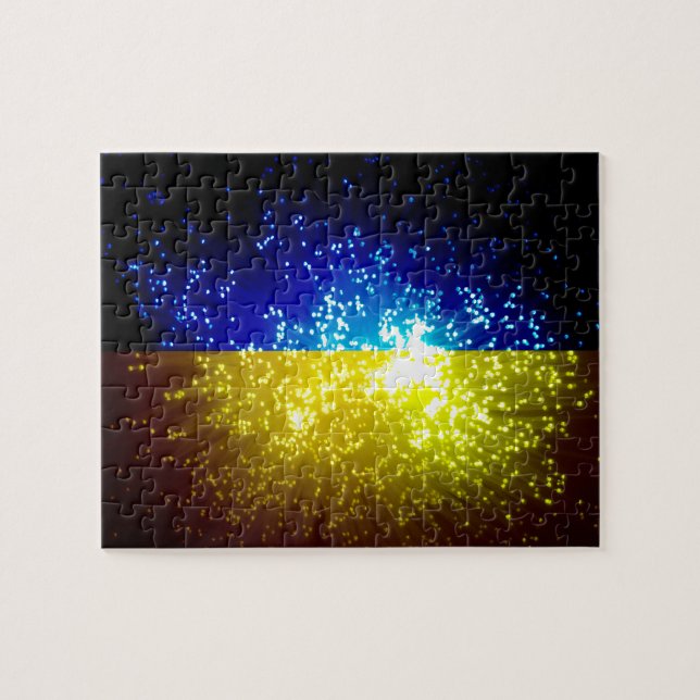 Fireworks, Ukraina Flagga Pussel (Horisontell)