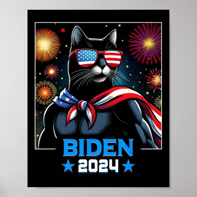 Fireworks USA:s president Biden 2024 Black Cat Poster (Framsidan)