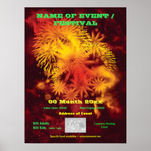 Fireworks visning annonserar SMALL poster, skriver Poster