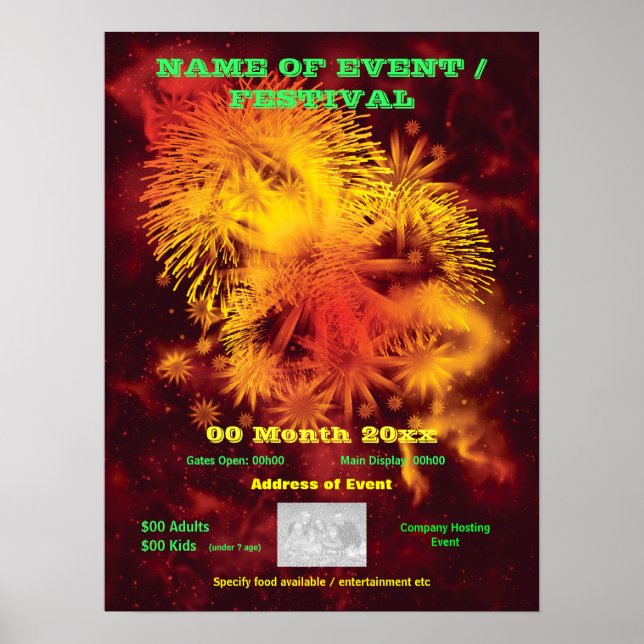 Fireworks visning annonserar SMALL poster, skriver Poster (Framsidan)