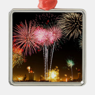 Fireworks visning—firande! julgransprydnad metall