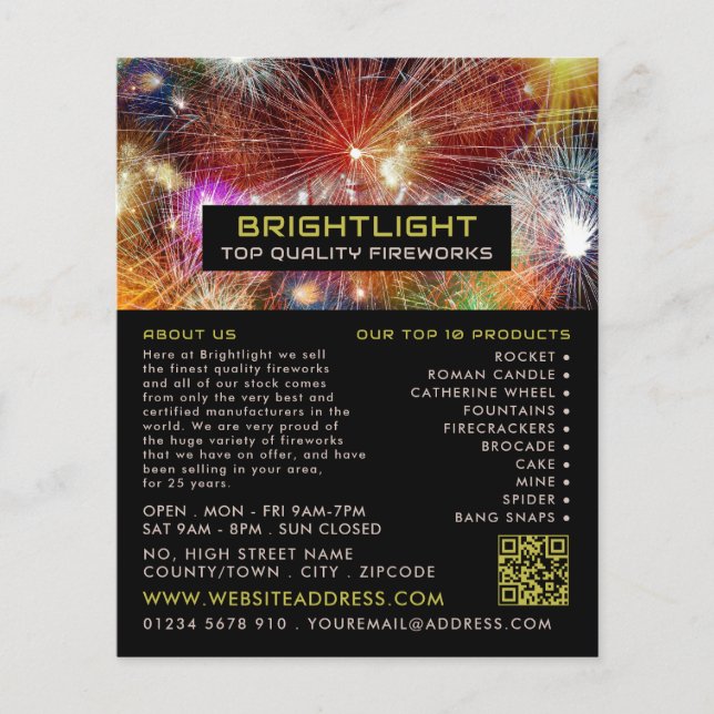 Fireworks Visning, Fireworks Sales Flygblad (Framsidan)