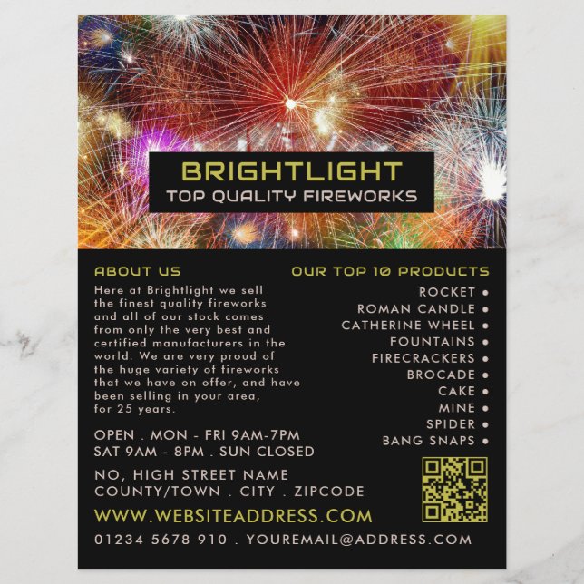 Fireworks Visning, Fireworks Sales Reklamblad (Framsidan)