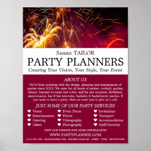 Fireworks Visning, Party Event Planner Advertising Poster