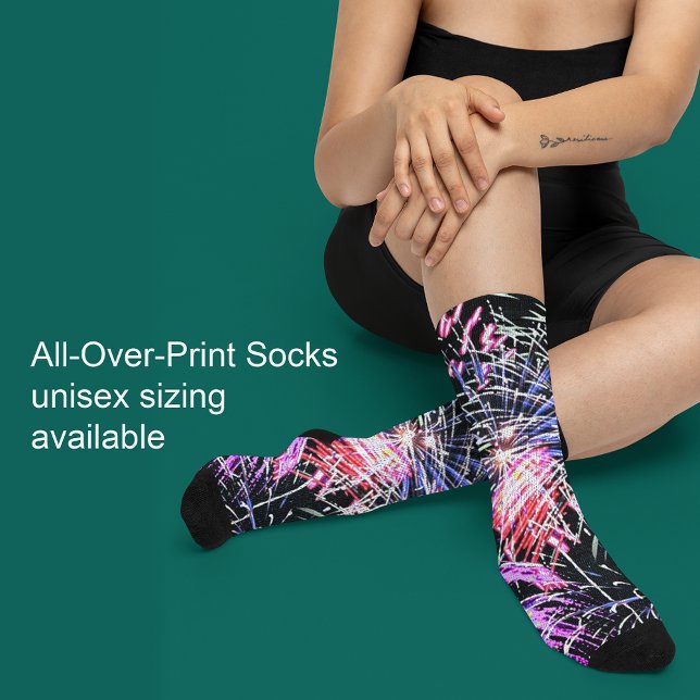 Fireworks Visning Patriotic Helgdag Unisex Strumpor (Fireworks Display Patriotic Holiday Unisex Socks)
