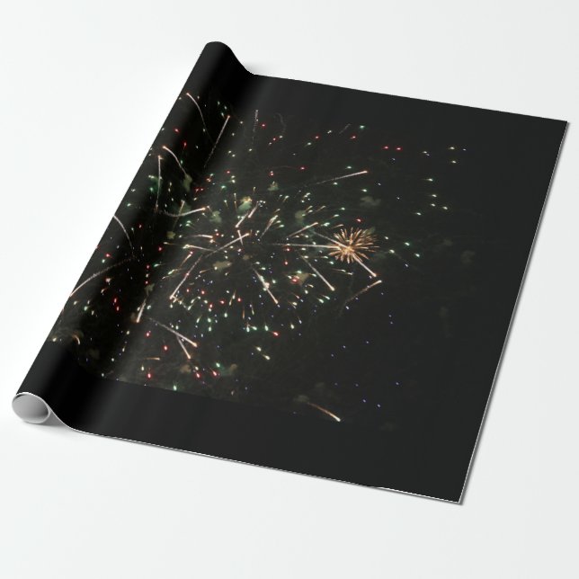 Fireworks Wrapping Papper Presentpapper (Utrullad)